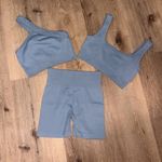 QQQ Blue Sports Bra and Shorts Set Photo 0