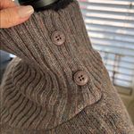 Vintage 80s/90s Oak Tree Taupe Confetti Knit Button Turtleneck Sweater Size XL Photo 2
