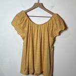 True Craft Brand New Women’s Babydoll Eyelet Sleeve Top in Yellow size L NWT Photo 5