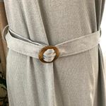 Cider Solid Belted Knitted Midi Dress in Grey Photo 8