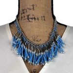 White House | Black Market WHBM Blue Beaded Statement Necklace Photo 0