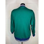 sweatshirt plaid chevron quilted green navy shoulder pads 1980s Size L Photo 6