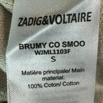 Zadig & Voltaire  Brumy Smooth Knit Cotton V Neck Sweater Ecru Size Small Neutral Photo 11