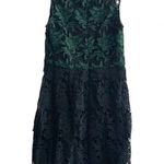 Hutch Anthropologie  sleeveless dress Green Black Lacy size 8 NWT cocktail Formal Photo 2