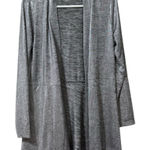 Susan Graver  Women Open Front Size‎ XS Lightweight Cardigan Silver Metallic City Photo 0