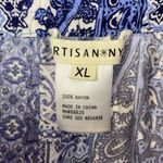 Artisan NY  Blue & White Print Lounge Drawstring Casual Pants XL Photo 3