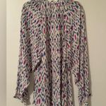 Isabel Marant ISABEL ETOILE MARANT Aurora Printed Crepe Blouse in White Blue Pink FR40 US8 NWT Photo 5
