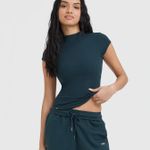 Oner Active  MELLOW™ RIB MOCK NECK T-SHIRT IN OIL BLUE Photo 2