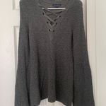 American Eagle Dark Gray Oversized Womens Size Small Criss Cross Neck Bell Sleeves Photo 0
