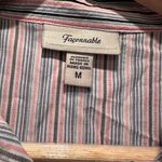Faconnable Short Sleeve Striped Button Up Shirt White Pink Blue Cotton Medium Photo 2
