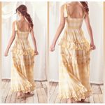 Storia  Sunny Days Tiered Layered Plaid‎ Ruffle Smocked Maxi Dress NWT Sz M Photo 3