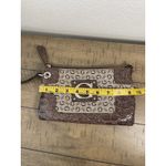 Guess Logo Clutch With Strap Brown Faux Croc Zip Up Photo 9