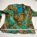 Russell Kemp Jacket Blazer Animal Leopard Print 100% Silk Vintage Size 8 80s Brown Photo 5
