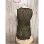 Banana Republic XS Olive Green Sleeveless Mesh Tank Top Pocket Detail Sheer Cove Photo 1