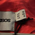 ASOS Elegant Red Dress Pleated Skirt Button Detail Rayon NWT Size 6 Cocktail Photo 9