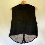 White Stag embroidered floral black vest vintage cotton blend women's size Large Photo 6