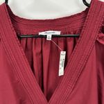 Madewell Puff Sleeve Mini Dress Poplin Claret Burgundy A Line Pockets XL NWT Photo 7