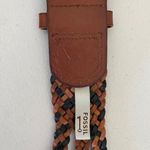 Fossil  Tricolor Brown Black Gold Braided Leather O-Ring Silver Buckle Belt Small Photo 5