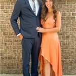 Beginning Boutique  Orange Maxi Cut-Out Dress Photo 0