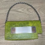 Dion Lee Corner Cut Out Shoulder Bag Italian Calfskin Lime Green Silver Chain Photo 0