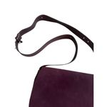 GERARD DAREL Purple Leather Suede Large Crossbody Saddle Handbag Photo 8