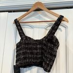 Japna  Black‎ And White Tweed Crop Top Size Medium Photo 1