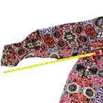 Rebecca Minkoff ‎ Blouse Medium Red Floral Semi Sheer 3/4 Sleeves Round Tie Neck Photo 6