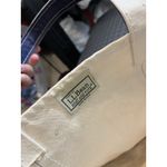 Vintage LL Bean Boat & Tote Bag Natural & Navy Trim Canvas Google Large‎ Photo 6