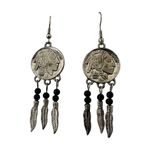 Buffalo Nickel Dream Catcher Earrings with Feather Charms Silver Photo 9