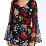 Free Press Womens Floral Allover Print Bell Sleeve Chic Open Back Romper - Sz S Photo 0