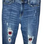 Judy Blue Distressed Buffalo Plaid Patch Skinny Jeans Size 30 Photo 2