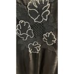 Embroidered Silk Blend Women Top VTG Sheer Lined Braided Straps Boho Goth Whimsy Black Size undefined Photo 4