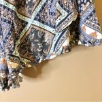 American Eagle Culotte Paisley Pull on Shorts Blue Brown Small Photo 4