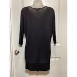 Dana Buchman Womens Black Striped V Neck 3/4 Sleeve Top Shirt Large Blouse Work Photo 5