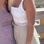 Lulu’s White Lace Crop Tank Top Size M Photo 0