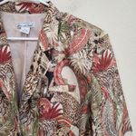 Anna And Frank Animal Print Jungle Long Sleeve Vintage Blazer Jacket Size Large Red Photo 3