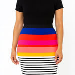 ASOS  Women's Multicolor Striped High-Low Skirt - Size 10 Photo 0