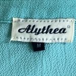 Alythea Teal V Neck Cap Sleeve Textured Top Size M Resort Wear Workwear Chic Photo 2