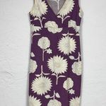 Boden Purple Floral Mini Sheath Dress Womens 8 Casual Sleeveless Classic Summer Photo 0