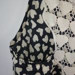 Shasa  M Crocheted Hearts Black Creme Tank Top Photo 5