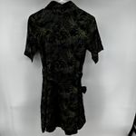 Disturbia Daphne Shirt Dress Leaf Print Button Tie Waist Green Black 8 NWT Photo 4