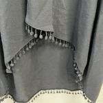 Ivy Jane  Women’s Size S Tunic Top Shirt Blouse Hi Low Pom Pom Trim Shell Black Photo 2