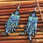 Blue Glass Seed bead Dangle/Drop Earrings Photo 3