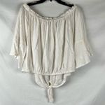 EXPRESS  Elastic Neck Off The Shoulders Bell Short Sleeve Blouse Large Photo 2