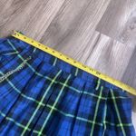 Hot Topic Hot‎ Topic Y2K Inspired Blue & Green Plaid Mini Skirt Size M Skater W/ Chain Photo 4
