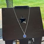 NEW Evil Eye Rounded Silver Pendant Necklace Summer Photo 3