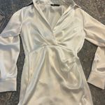 ZARA Satin White Dress Photo 2