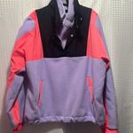 Forever 21  Sz M Colorblock Purple Pink Black Sweatshirt 1/4 Zip Long Sle… Photo 0