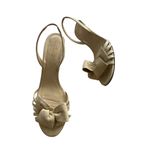 Kate Spade Gold Tone Bow Metallic Slingback Heels Size 10.5 Photo 4