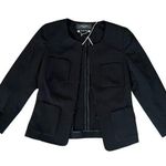 Weekend Max Mara Women’s Black Cropped Y2K 3/4 Length Sleeve Pocket Black Blazer Size XS Photo 0